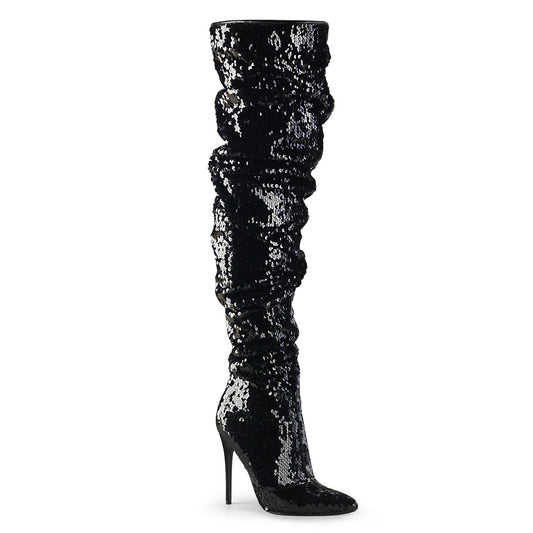 Pleaser Bottes pour femmes COURTLY-3011 paillettes blk