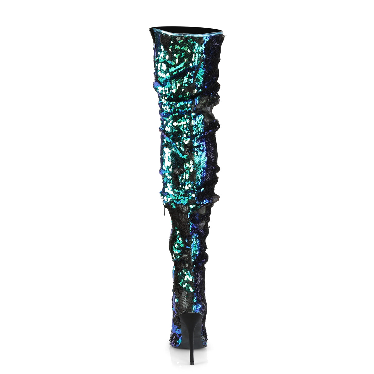 Pleaser Bottes pour femmes COURTLY-3011 paillettes irescentes vertes