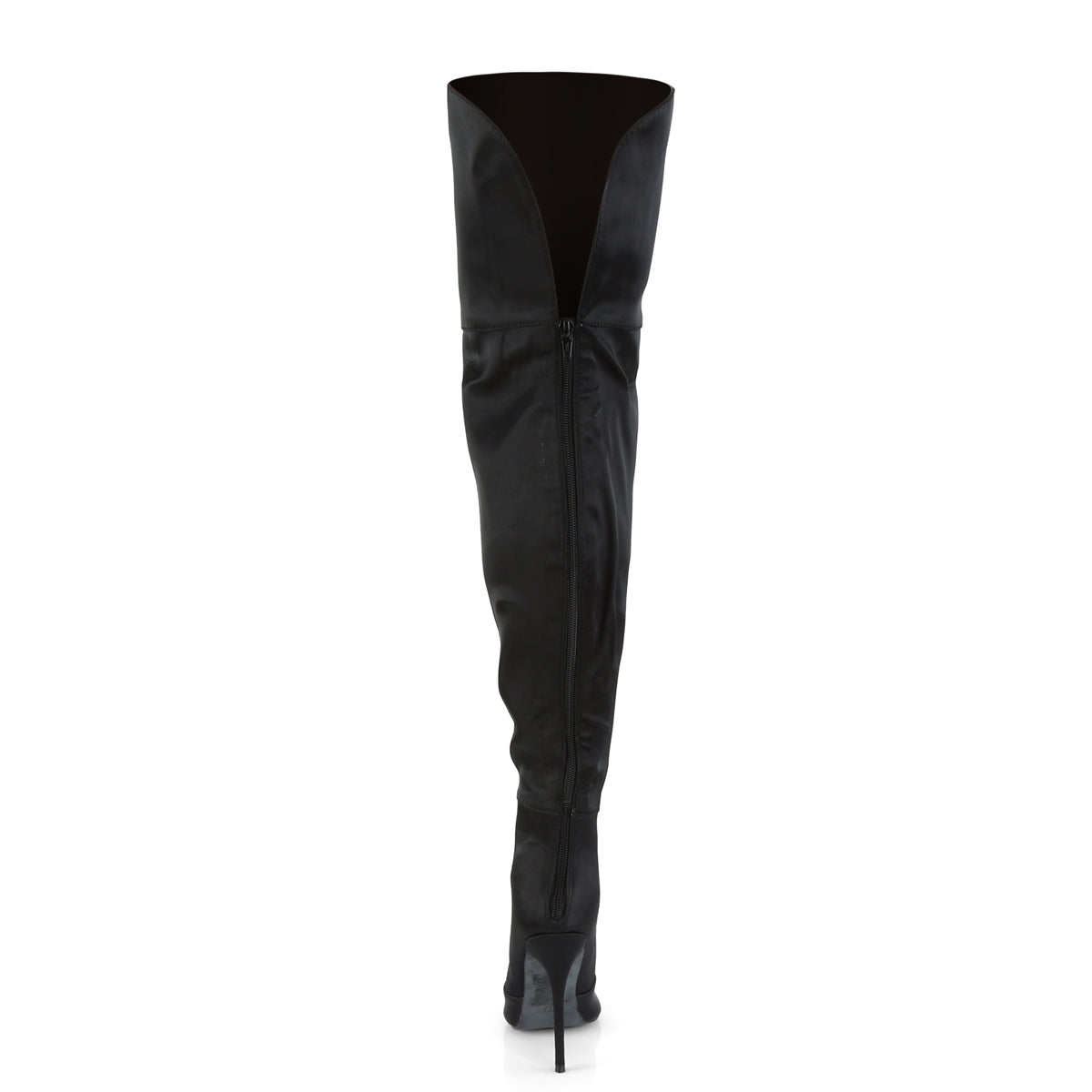 Pleaser Womens Boots COURTLY-3012 Blk Stretch Satin