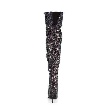 Pleaser Womens Boots COURTLY-3015 Blk Multi Glitter