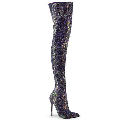 Pleaser Womens Boots COURTLY-3015 Blk Multi Glitter