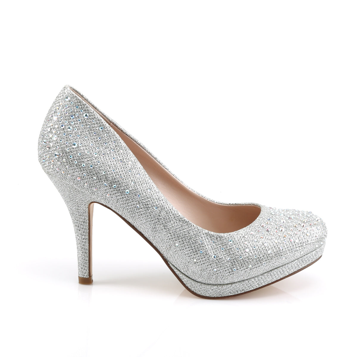 Fabulicious Sandales pour femmes COVETTissu de maille de paillettes SLV -02