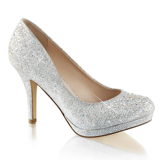Fabulicious Sandales pour femmes COVETTissu de maille de paillettes SLV -02