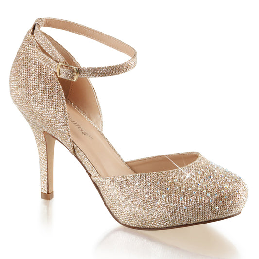 Fabulicious Sandales pour femmes COVET-03 Tissu de maille de paillettes nues