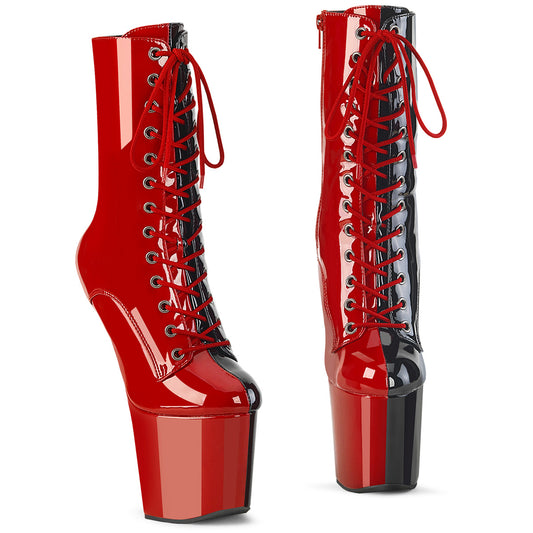 Pleaser Women's Platform Shoes CRAZE-1040TT Red-Blk Pat/Red-Blk