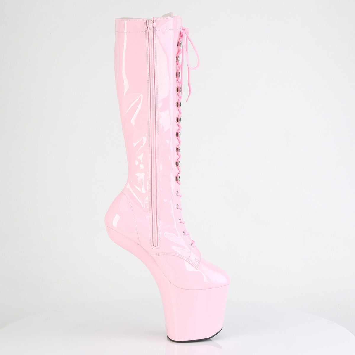 Pleaser Women's Platform Shoes CRAZE-2023 B. Pink Str. Pat/B. Pink
