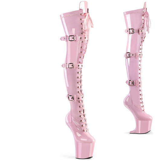 Pleaser  Bottes CRAZE-3028 B. Str. Pat / b. Rose