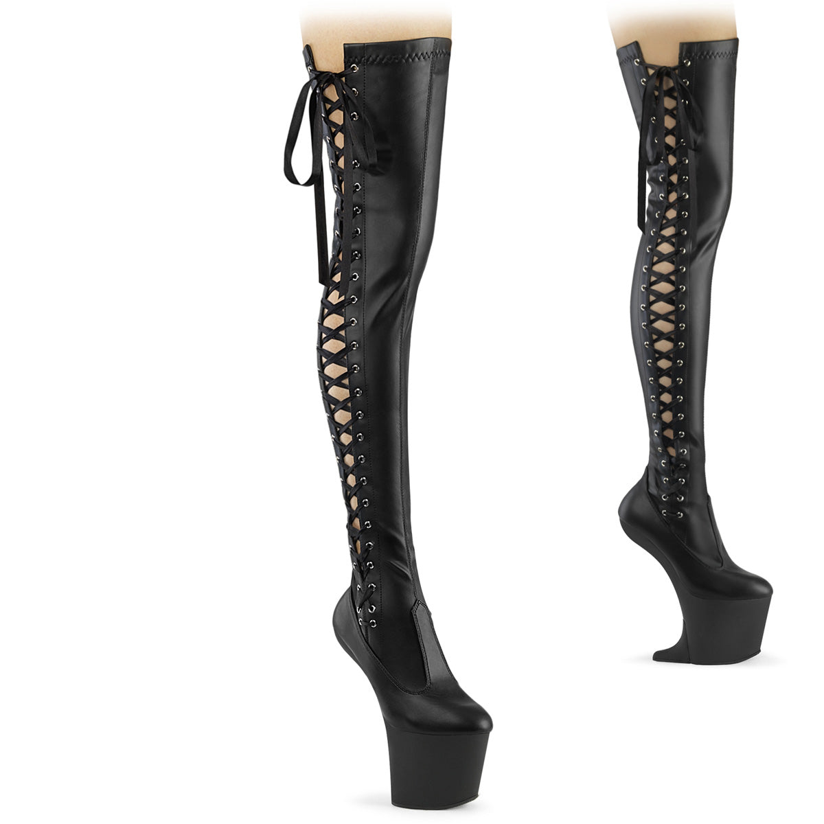 Pleaser  Bottes CRAZE-3050 Blk Str. Faux cuir / blk mat