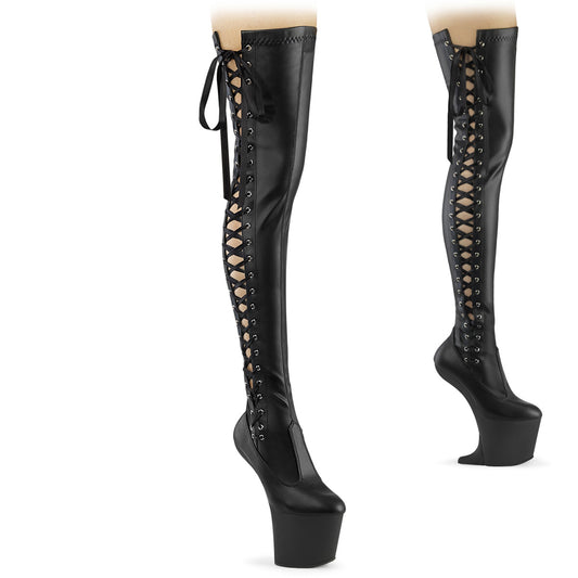 Pleaser  Bottes CRAZE-3050 Blk Str. Faux cuir / blk mat