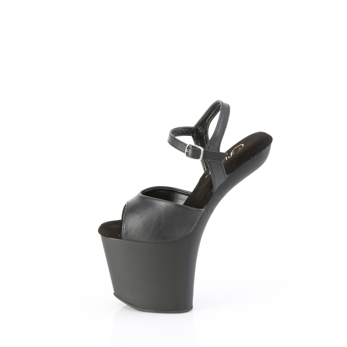 Pleaser  Sandals CRAZE-809 Blk Faux Leather/Blk Matte