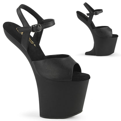 Pleaser  Sandals CRAZE-809 Blk Faux Leather/Blk Matte