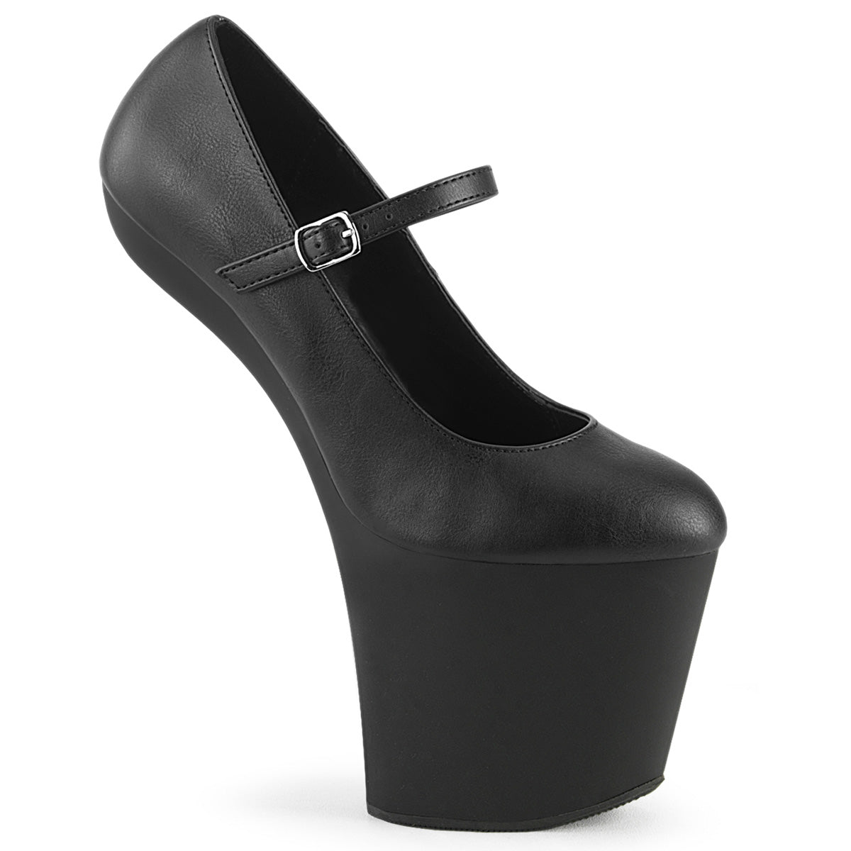 Pleaser  Sandals CRAZE-880 Blk Faux Leather/Blk Matte
