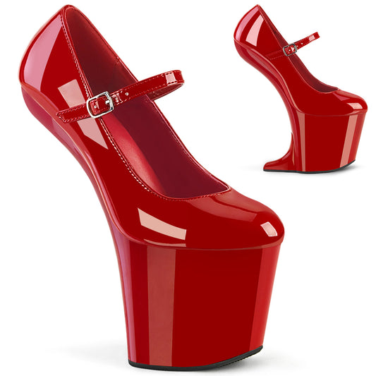 Pleaser Women's Platform Shoes CRAZE-880 Red Pat/Red