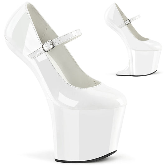 Pleaser Women's Platform Shoes CRAZE-880 Wht Pat/Wht