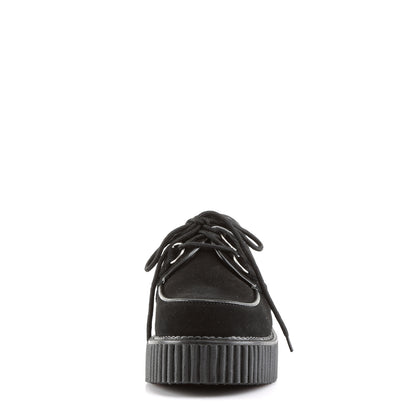 DemoniaCult Chaussure basse des femmes CREEPER-101 Blk Suede