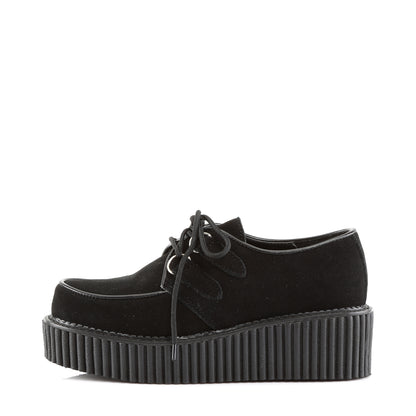 DemoniaCult Chaussure basse des femmes CREEPER-101 Blk Suede