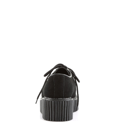 DemoniaCult Chaussure basse des femmes CREEPER-101 Blk Suede
