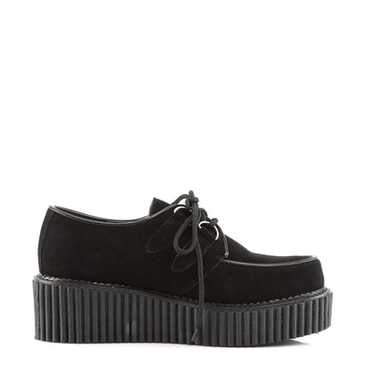 DemoniaCult Chaussure basse des femmes CREEPER-101 Blk Suede
