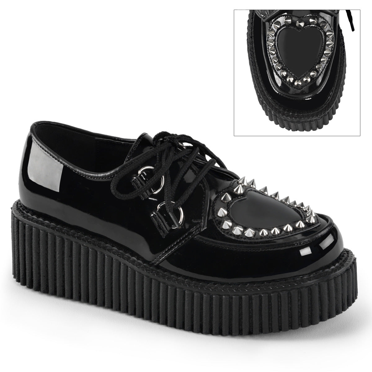 DemoniaCult  Low Shoe CREEPER-108 Blk Pat-Pvc