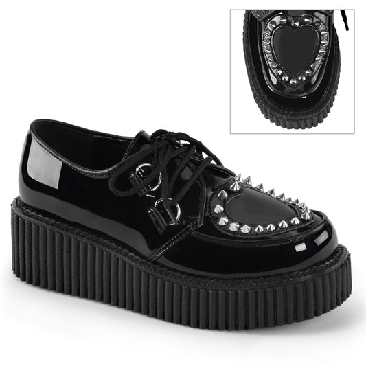 DemoniaCult  Low Shoe CREEPER-108 Blk Pat-Pvc