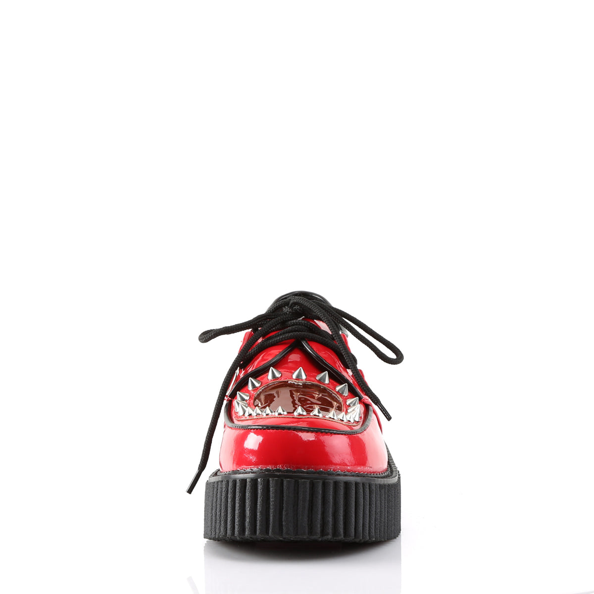 DemoniaCult Womens Low Shoe CREEPER-108 Red Pat-Pvc
