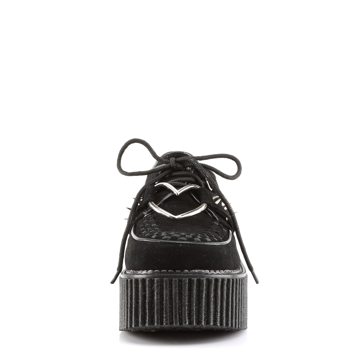 DemoniaCult Womens Low Shoe CREEPER-206 Blk Vegan Suede-Vegan Leather