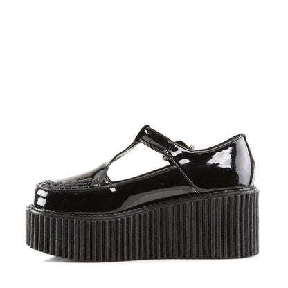 DemoniaCult Chaussure basse des femmes CREEPER-214 blk pat