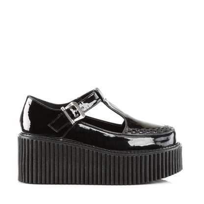 DemoniaCult Chaussure basse des femmes CREEPER-214 blk pat