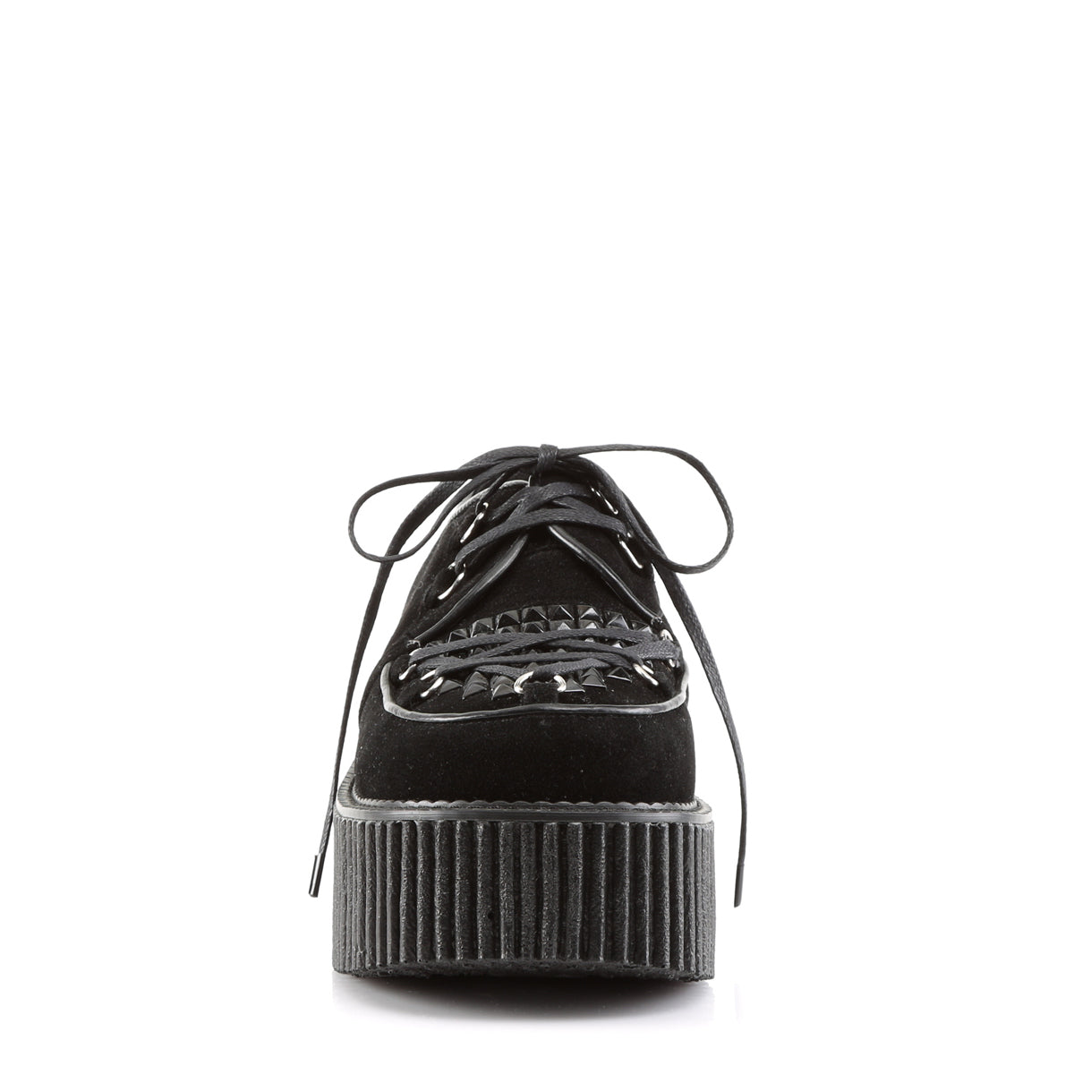 DemoniaCult Chaussure basse des femmes CREEPER-216 BLK Suede végétalien