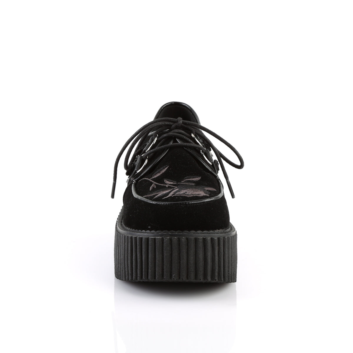 DemoniaCult Womens Low Shoe CREEPER-219 Blk Velvet