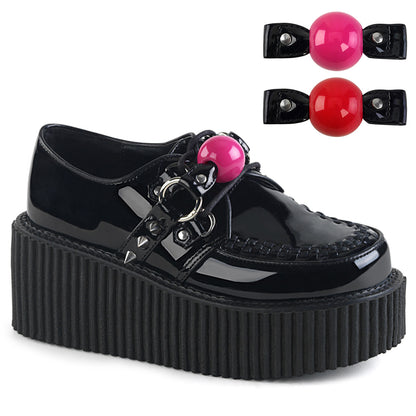 DemoniaCult Chaussure basse des femmes CREEPER-222 Blk Pat