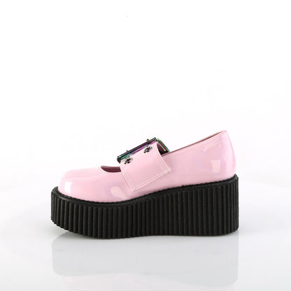 DemoniaCult  Low Shoe CREEPER-230 B. Pink Holo Pat