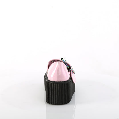 DemoniaCult  Low Shoe CREEPER-230 B. Pink Holo Pat