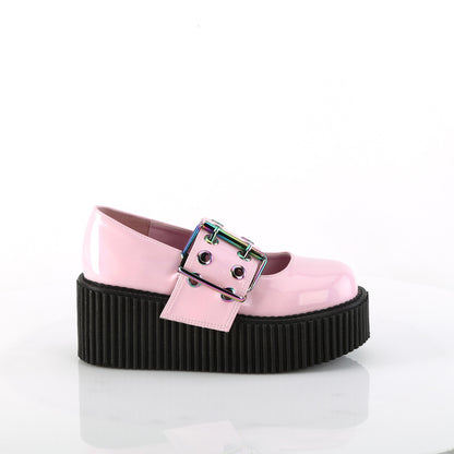 DemoniaCult  Low Shoe CREEPER-230 B. Pink Holo Pat