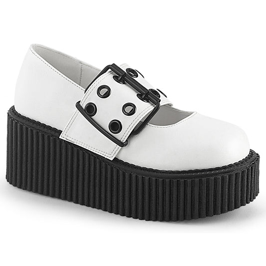 DemoniaCult  Chaussure basse CREEPER-230 Wht Vegan Leather