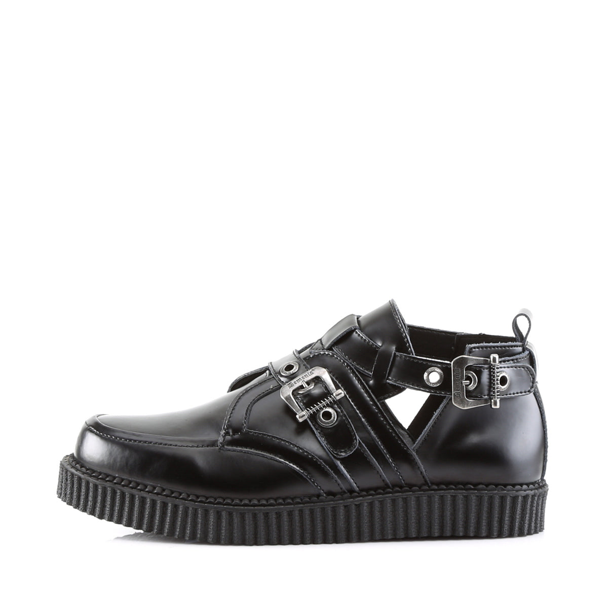 DemoniaCult Chaussure basse pour hommes CREEPER-615 BLK Cuir