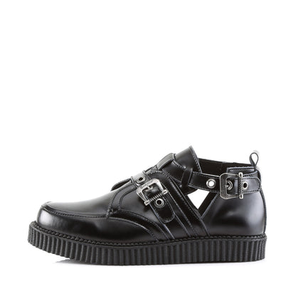 DemoniaCult Chaussure basse pour hommes CREEPER-615 BLK Cuir