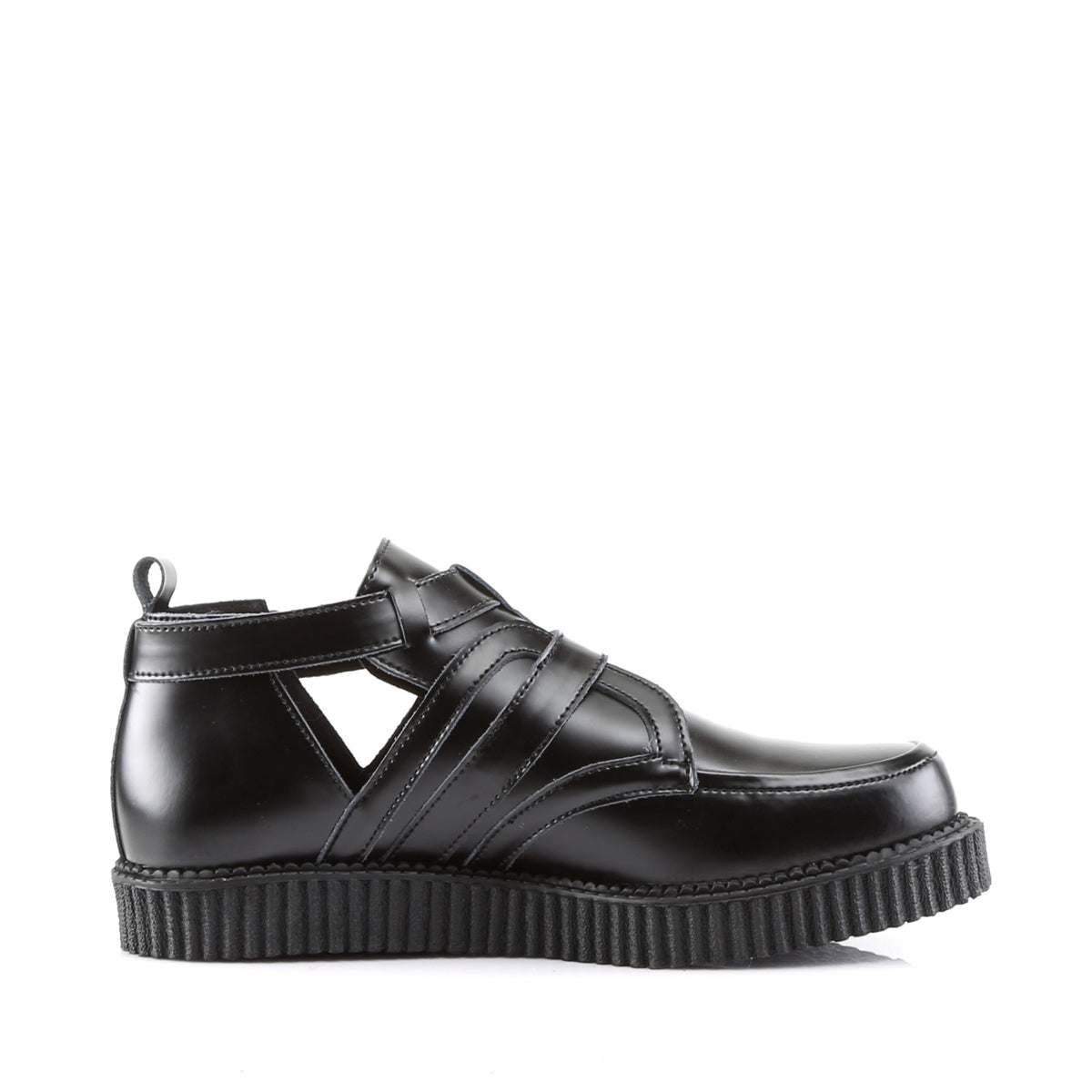 DemoniaCult Chaussure basse pour hommes CREEPER-615 BLK Cuir