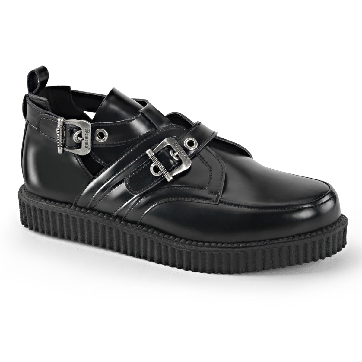 DemoniaCult Chaussure basse pour hommes CREEPER-615 BLK Cuir