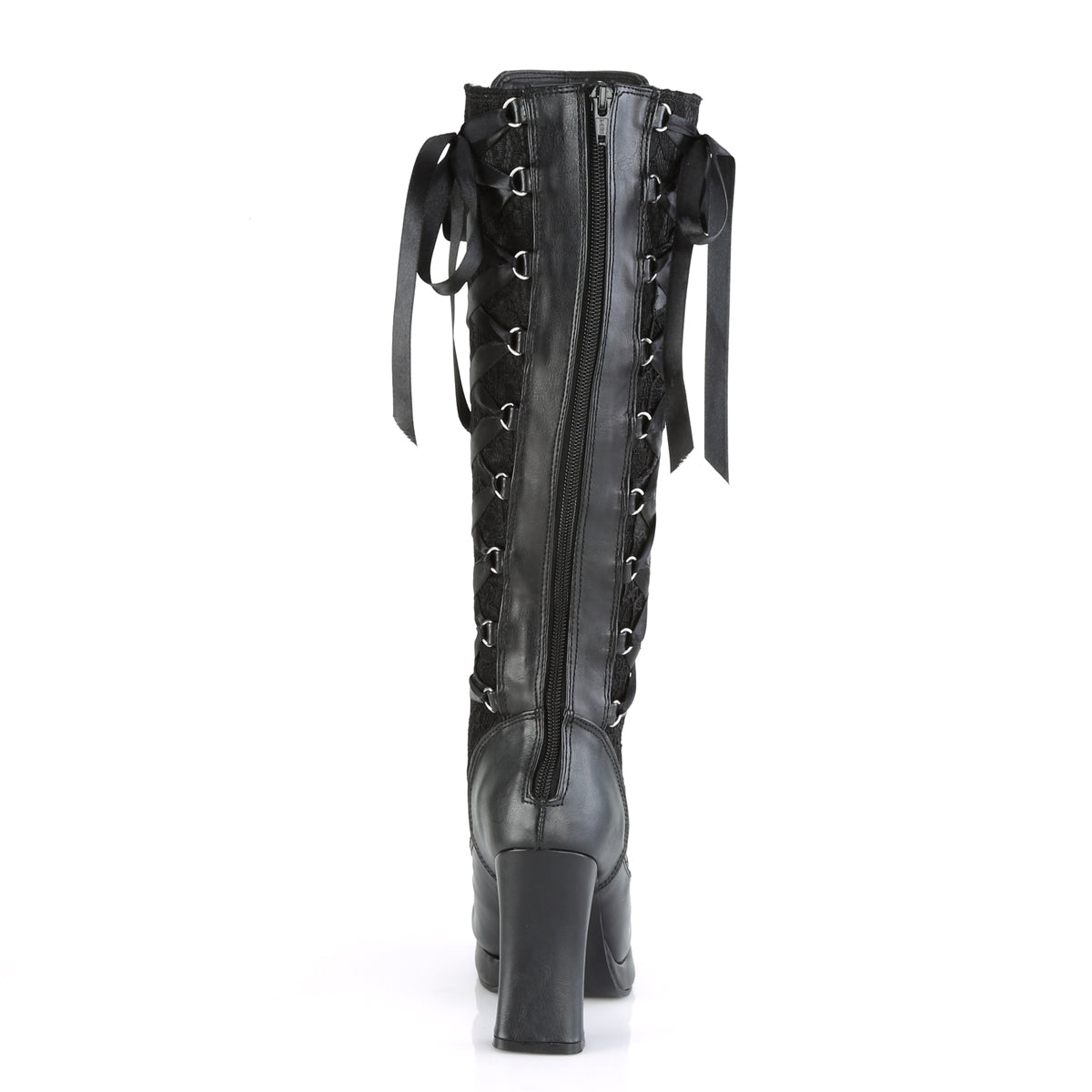 DemoniaCult Bottes de femmes CRYPTO-106 BLK Vegan en cuir-lace