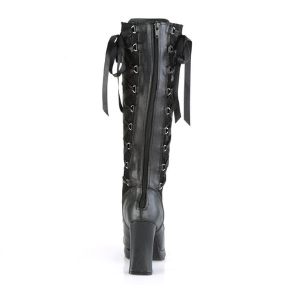 DemoniaCult Bottes de femmes CRYPTO-106 BLK Vegan en cuir-lace