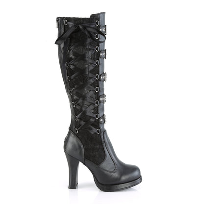 DemoniaCult Bottes de femmes CRYPTO-106 BLK Vegan en cuir-lace