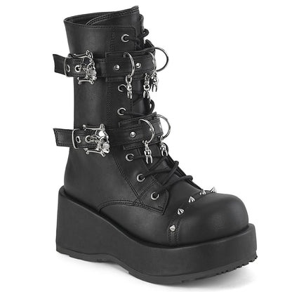 DemoniaCult Women's Ankle Boots CUBBY-54 Blk Vegan Leather