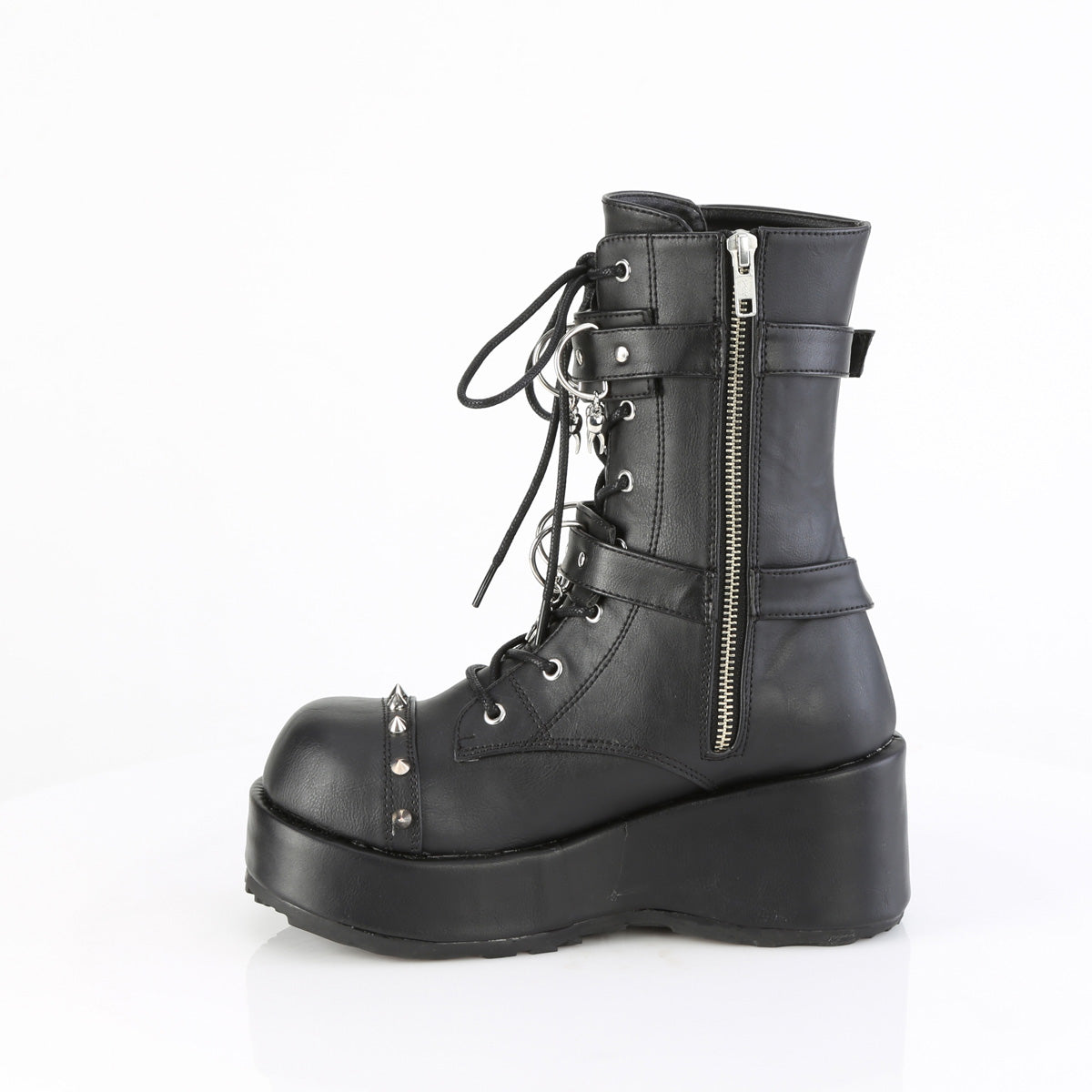 DemoniaCult Women's Ankle Boots CUBBY-54 Blk Vegan Leather