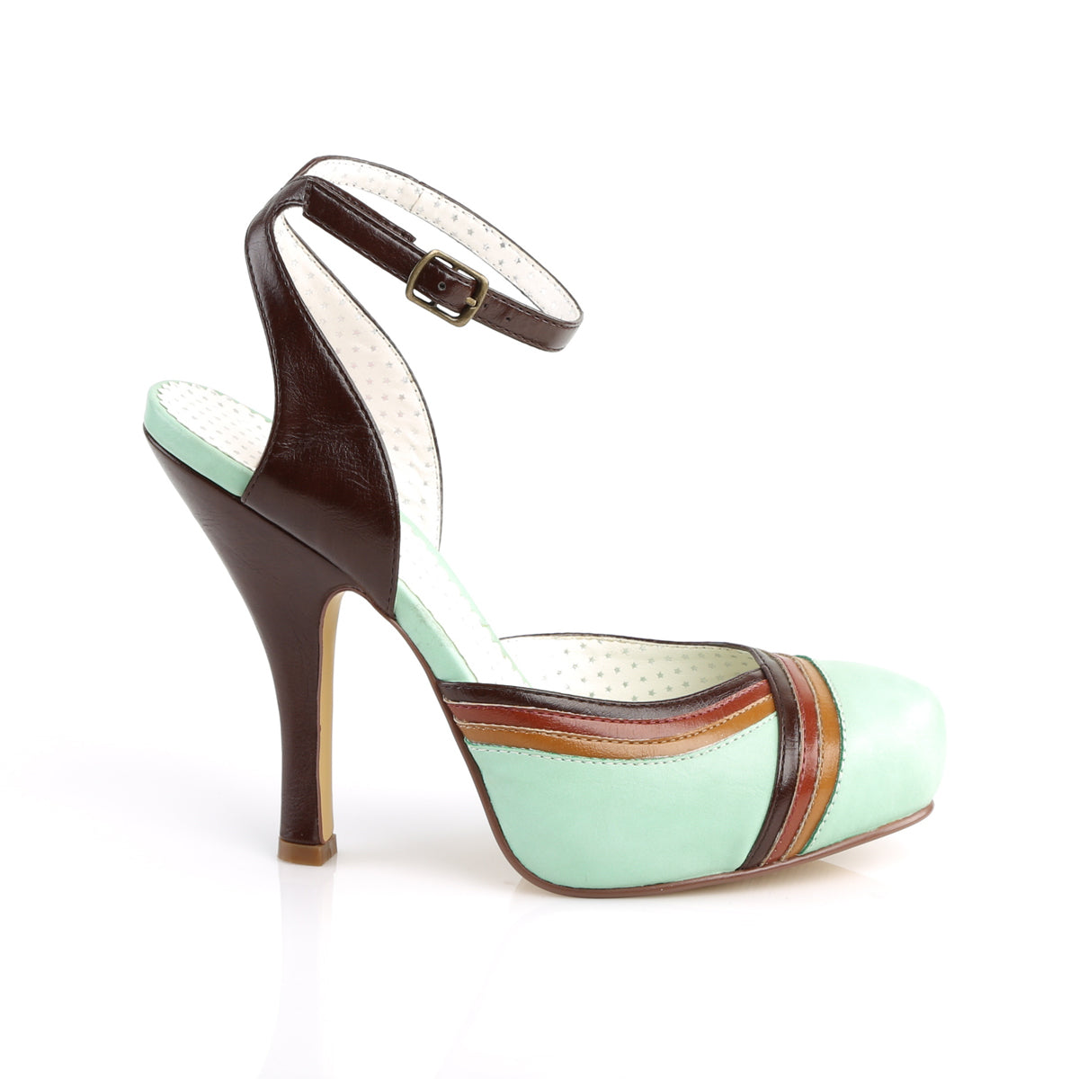 Pin Up Couture Womens Pumps CUTIEPIE-01 Mint Multi Faux Leather