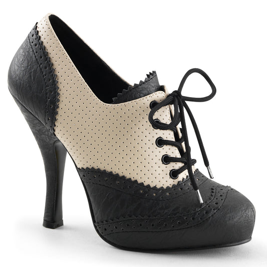 Pin Up Couture Pompes pour femmes CUTIEPIE-14 Crème-Blk Pu en détresse