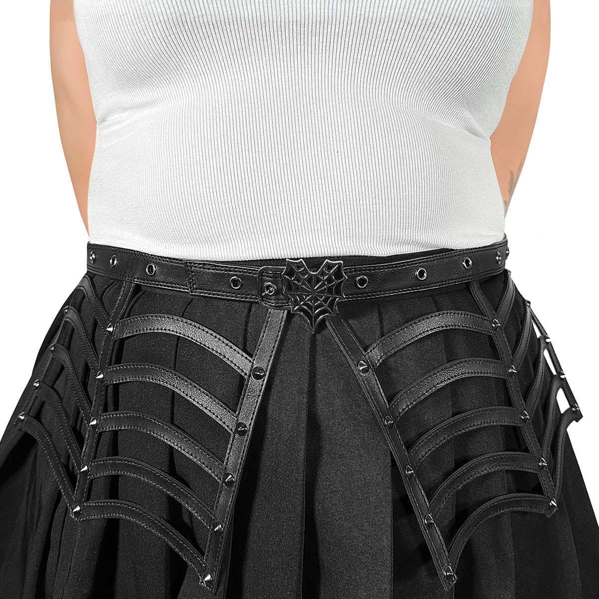 DemoniaCult Women's Clothing DA-315-LXL Blk Faux Leather