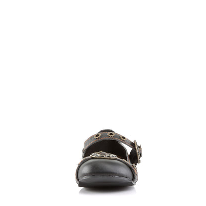 DemoniaCult Chaussure basse des femmes DAISY-09 Cuir végétalien BLK