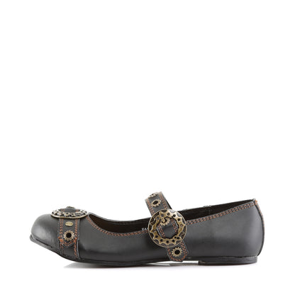 DemoniaCult Chaussure basse des femmes DAISY-09 Cuir végétalien BLK