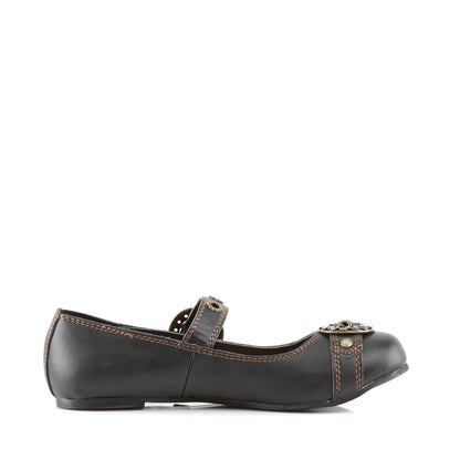 DemoniaCult Chaussure basse des femmes DAISY-09 Cuir végétalien BLK